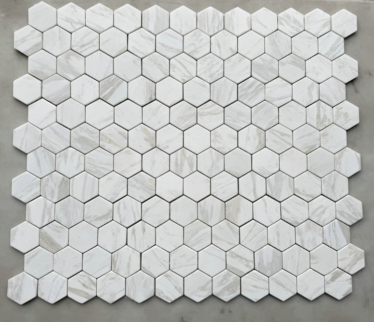 Hexagon Natural White Honed 3 x 3 11.75 x 10.25
